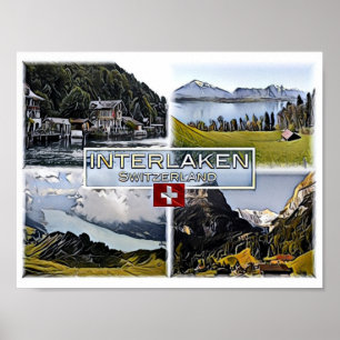 Interlaken - Schweiz - Mosaik - Poster