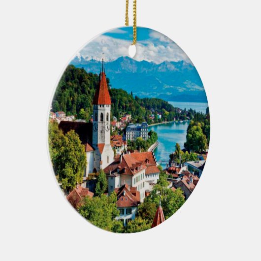 Interlaken Schweiz Panorama Ornament (Rechts)