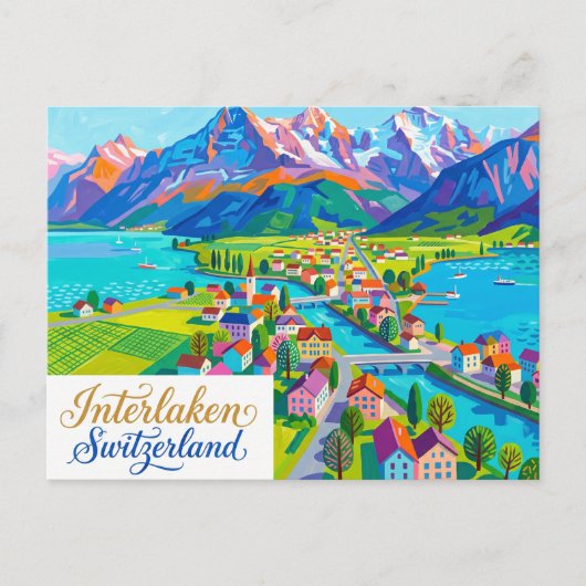 Interlaken Schweiz Postkarte (Vorderseite)
