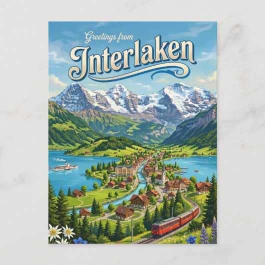 Interlaken Schweiz Postkarte (Vorderseite)