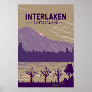 Interlaken Schweiz Reise Kunst Vintage Poster