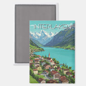 Interlaken Schweiz Reisen Magnet (Vorderseite/Rückseite)