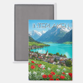 Interlaken Schweiz Reisen Springtime Magnet (Vorderseite/Rückseite)