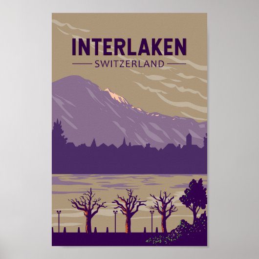 Interlaken Schweiz Reisen Vintag Poster (Vorne)