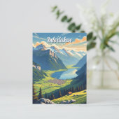 Interlaken Schweiz Reisen Vintag Postkarte (Stehend Vorderseite)