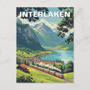 Interlaken Schweiz Reisen Vintag Postkarte