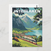 Interlaken Schweiz Reisen Vintag Postkarte (Vorne/Hinten)