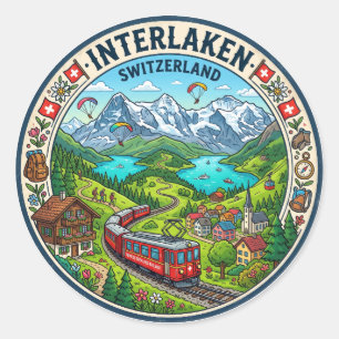 Interlaken Schweiz Runder Aufkleber