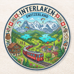 Interlaken Schweiz Runder Pappuntersetzer