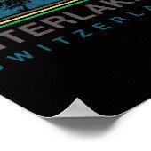 Interlaken Schweiz Schweizer Bergsteigen Retro Poster (Ecke)