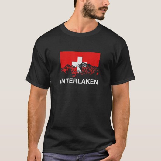 Interlaken Schweiz Schweizer Flagge T Shirt (Vorderseite)