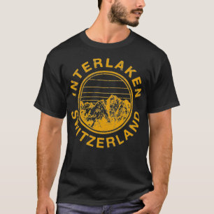 Interlaken Schweiz Schweizer Retro Ski Vintag T-Shirt