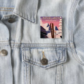 Interlaken Schweiz Skifahrplakat. Button (Beispiel)