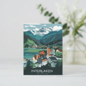 Interlaken Schweiz Stylist Postkarte (Stehend Vorderseite)