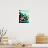Interlaken Schweiz Vintage Illustration Poster (Küche)