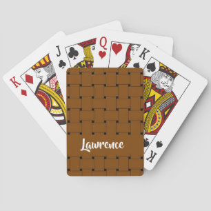 Interlapping braunes Webmuster Spielkarten