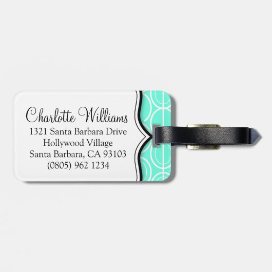 Interlinkendes ovales Muster - Aquarelle Gepäckanhänger (Rückseite horizontal)