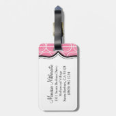 Interlinkendes ovales Muster rosa Gepäckmarke Gepäckanhänger (Rückseite vertikal)