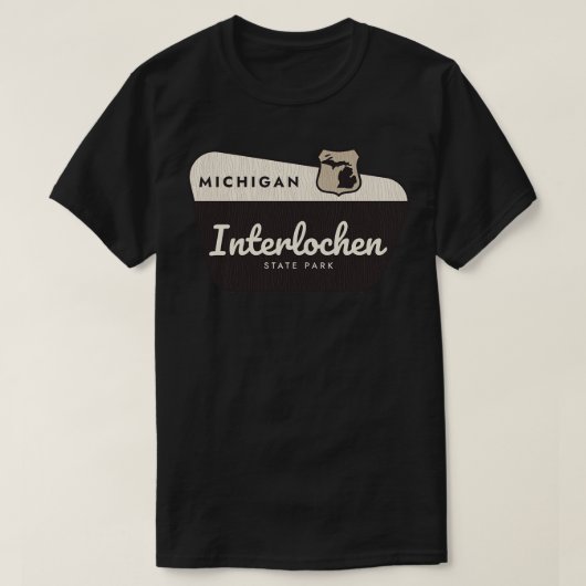 Interlochen Staat Park Michigan Begrüßungszeichen T-Shirt (Design vorne)