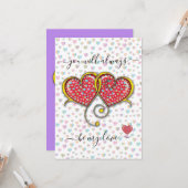 Interlock Herz Custom Eleganter Valentinstag Karte (Vorderseite/Rückseite Beispiel)