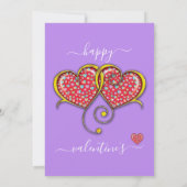 Interlock Herz Custom Eleganter Valentinstag Karte (Rückseite)