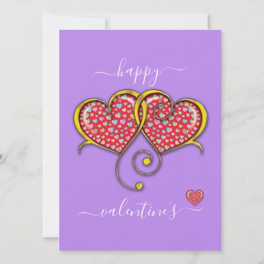 Interlock Herz Custom Eleganter Valentinstag Karte (Rückseite)