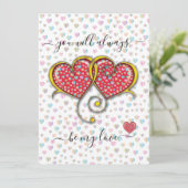 Interlock Herz Custom Eleganter Valentinstag Karte (Stehend Vorderseite)