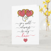 Interlock Herz Custom Eleganter Valentinstag Karte (Gelbe Blume)