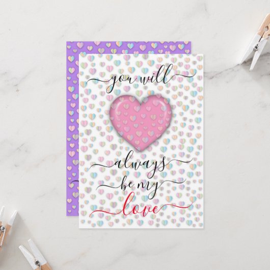 Interlock Herz Custom Eleganter Valentinstag Karte (Vorderseite/Rückseite Beispiel)