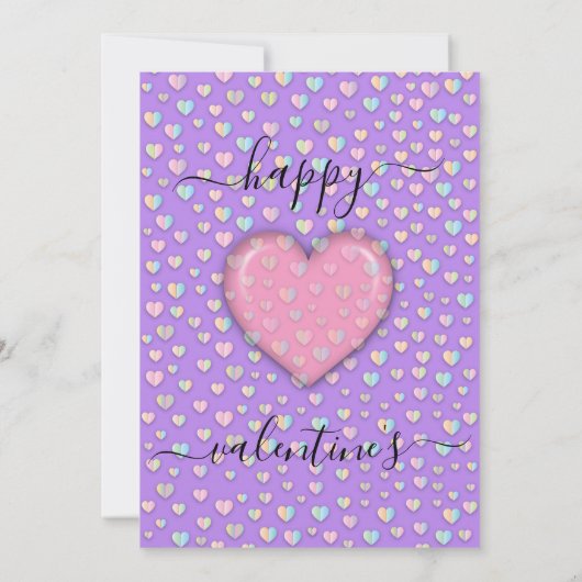 Interlock Herz Custom Eleganter Valentinstag Karte (Rückseite)