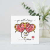Interlock Herz Custom Eleganter Valentinstag Karte (Stehend Vorderseite)