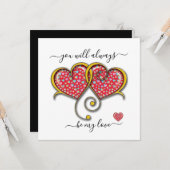 Interlock Herz Custom Eleganter Valentinstag Karte (Vorderseite/Rückseite Beispiel)