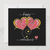 Interlock Herz Custom Eleganter Valentinstag Karte (Rückseite)