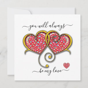 Interlock Herz Custom Eleganter Valentinstag Karte