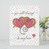 Interlock Herz Custom Eleganter Valentinstag Karte (Stehend Vorderseite)