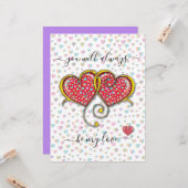 Interlock Herz Custom Eleganter Valentinstag Karte (Vorderseite/Rückseite Beispiel)