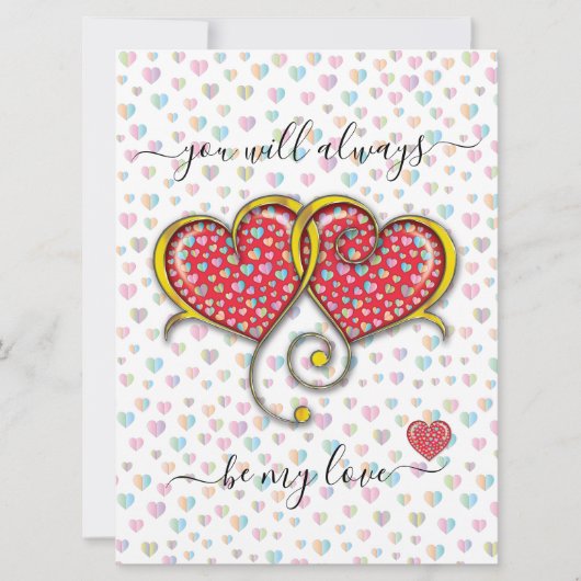 Interlock Herz Custom Eleganter Valentinstag Karte (Vorderseite)