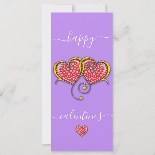 Interlock Herz Custom Eleganter Valentinstag Karte (Rückseite)