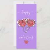 Interlock Herz Custom Eleganter Valentinstag Karte (Rückseite)