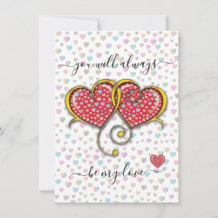 Interlock Herz Custom Eleganter Valentinstag Karte
