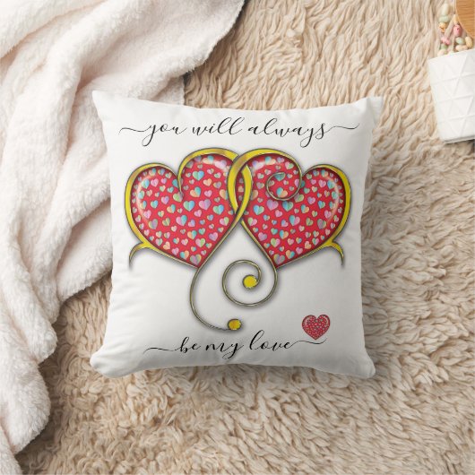 Interlock Herz Custom Eleganter Valentinstag Kissen (Decke)