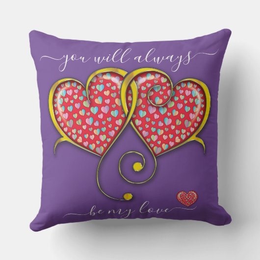 Interlock Herz Custom Eleganter Valentinstag Kissen (Rückseite)