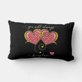 Interlock Herz Custom Eleganter Valentinstag Lendenkissen (Rückseite)
