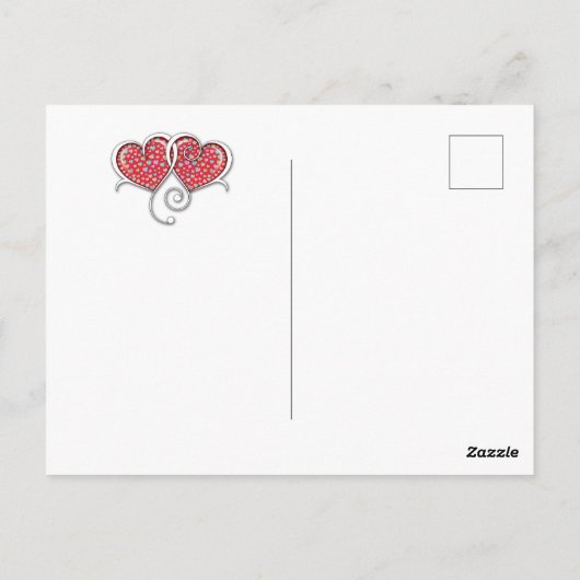Interlock Herz Custom Eleganter Valentinstag Postkarte (Rückseite)