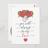 Interlock Herz Custom Eleganter Valentinstag Postkarte (Vorne/Hinten)