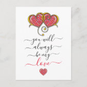Interlock Herz Custom Eleganter Valentinstag Postkarte (Vorderseite)