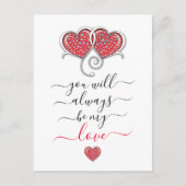 Interlock Herz Custom Eleganter Valentinstag Postkarte (Vorderseite)