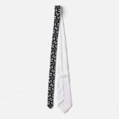 Interlock Weave Black & White Fashion Nacken Tie Krawatte (Rückseite)