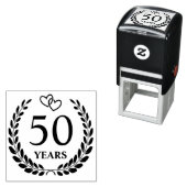 Interlocked Hearts Wreath 50th Wedding Anniversary Permastempel (Beispiel)