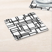 Interlocking Black Squares Artistic Design Rechteckiger Pappuntersetzer (angewinkelt)